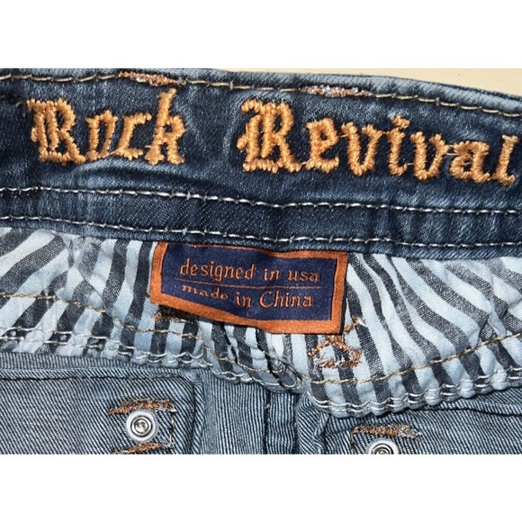 Rock Revival Alivia Skinny Button Pocket Denim Jeans-Women's Size 26x31 - Picture 7 of 16